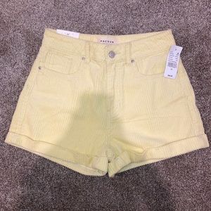 NWT Pacsun yellow corduroy mom shorts
